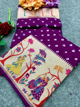 Wonderful Bandhej Purple Color Silk Saree